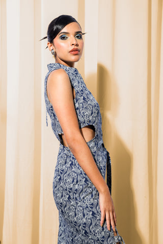 Printed Cutout Dress