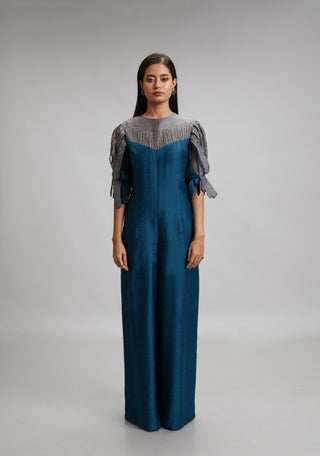 Silk Hand Embroidered Jumpsuit