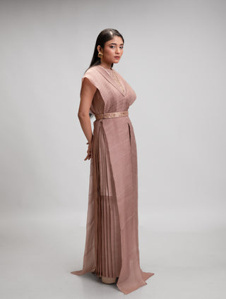 Silk Organza Textured Cape Set