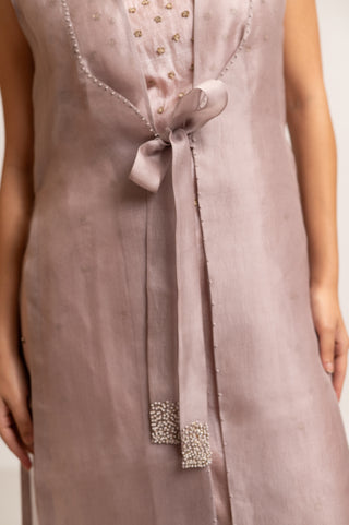 Silk Dress And Organza Jacket Set