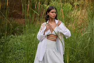 Luna Poplin Cut-Work Co-Ord Set