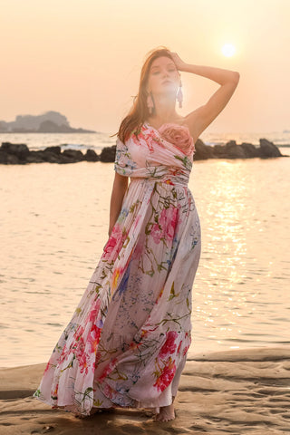 Blush Garden Off-Shoulder Dress