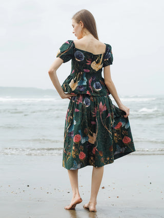 Green Forest Crump Skirt Top Set