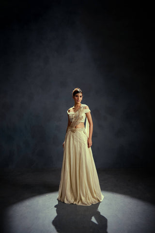 Opaline Draped Lehenga