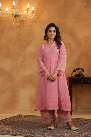 Dusty Pink Flowy Suit Set