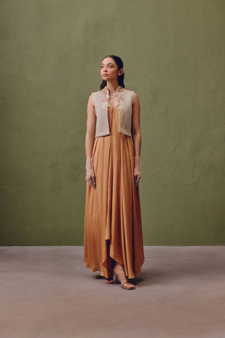 Silk Dress With Handcrafted Jacket