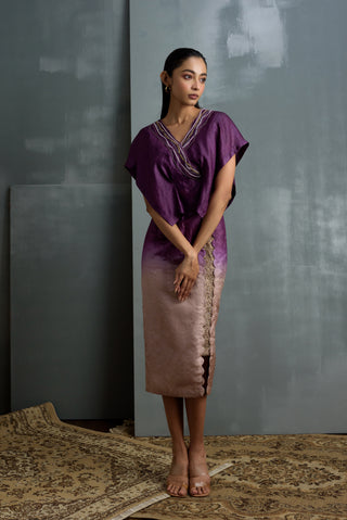 Silk Hand Embroidered Skirt Set