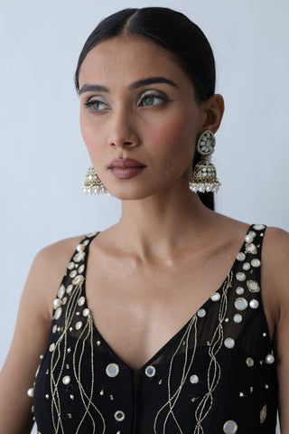 Kohinoor Assymetrical Kali Kurta With Wide Palazo And Dupatta