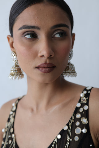 Kohinoor Assymetrical Kali Kurta With Wide Palazo And Dupatta