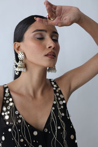 Kohinoor Assymetrical Kali Kurta With Wide Palazo And Dupatta