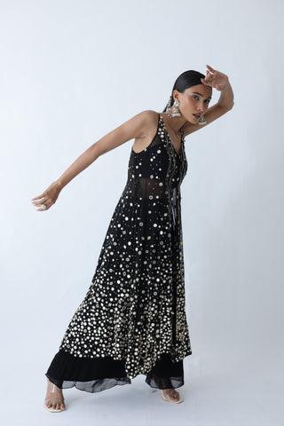 Kohinoor Assymetrical Kali Kurta With Wide Palazo And Dupatta