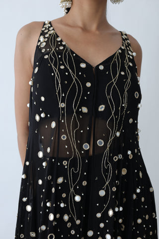 Kohinoor Assymetrical Kali Kurta With Wide Palazo And Dupatta