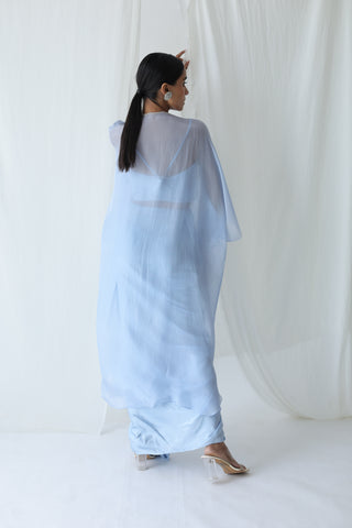 Aarzu Open Cape With Draped Skirt
