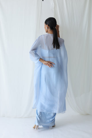 Aarzu Open Cape With Draped Skirt