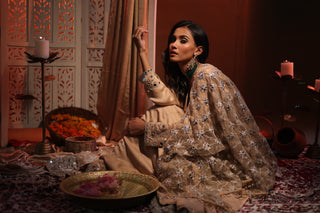 Zarnoor Double Border Anarkali With Mirror Dupatta