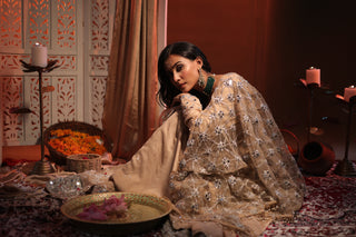 Zarnoor Double Border Anarkali With Mirror Dupatta