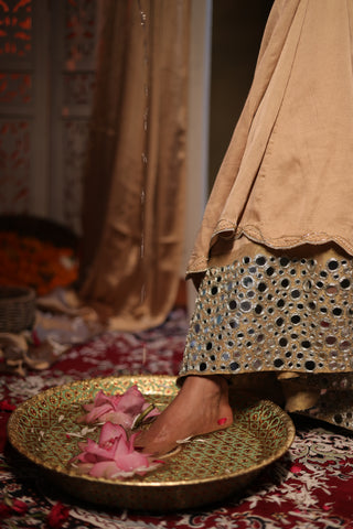 Zarnoor Double Border Anarkali With Mirror Dupatta