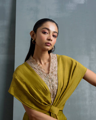 Silk Collared Cape Set