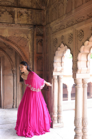 Ragini One Shoulder Drape Gown