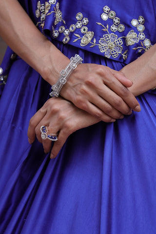 Noor Circular Pleated Skirt With Assymetrical Top