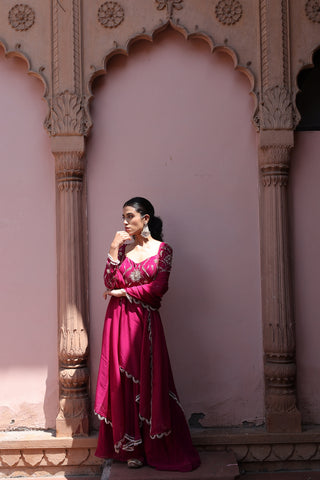 Gulaab Asymetrical Flared Kurta Palazo Set