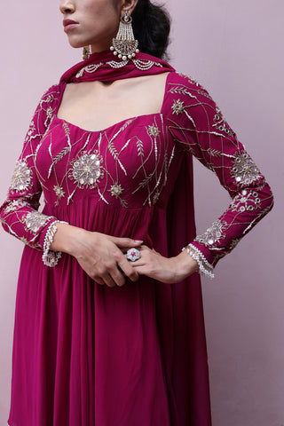 Gulaab Asymetrical Flared Kurta Palazo Set