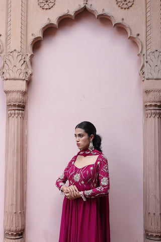 Gulaab Asymetrical Flared Kurta Palazo Set