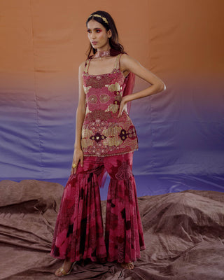 Coral Sharara Set