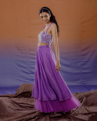 Blossomy Lilac Lehenga