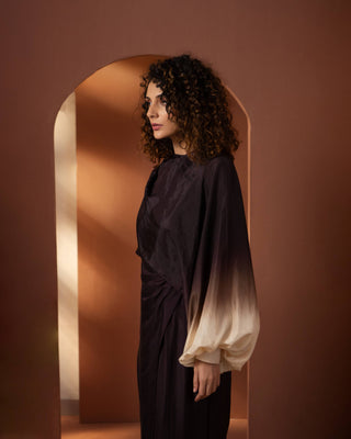 Ombre Silk Cape Jumpsuit