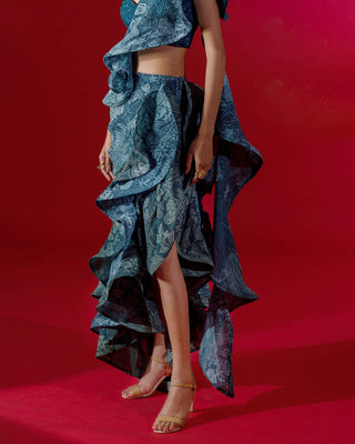 Teal Forest Skirt Set