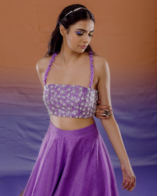 Blossomy Lilac Lehenga