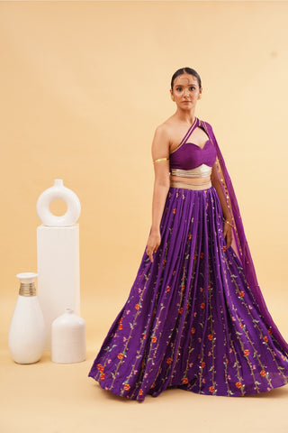 Purple Cape Lehenga