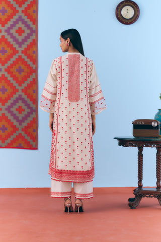 Laal Phulkari Kurta Set