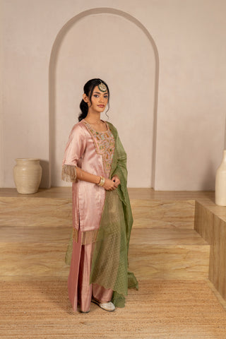Peach Twill Kurta & Salwar Set