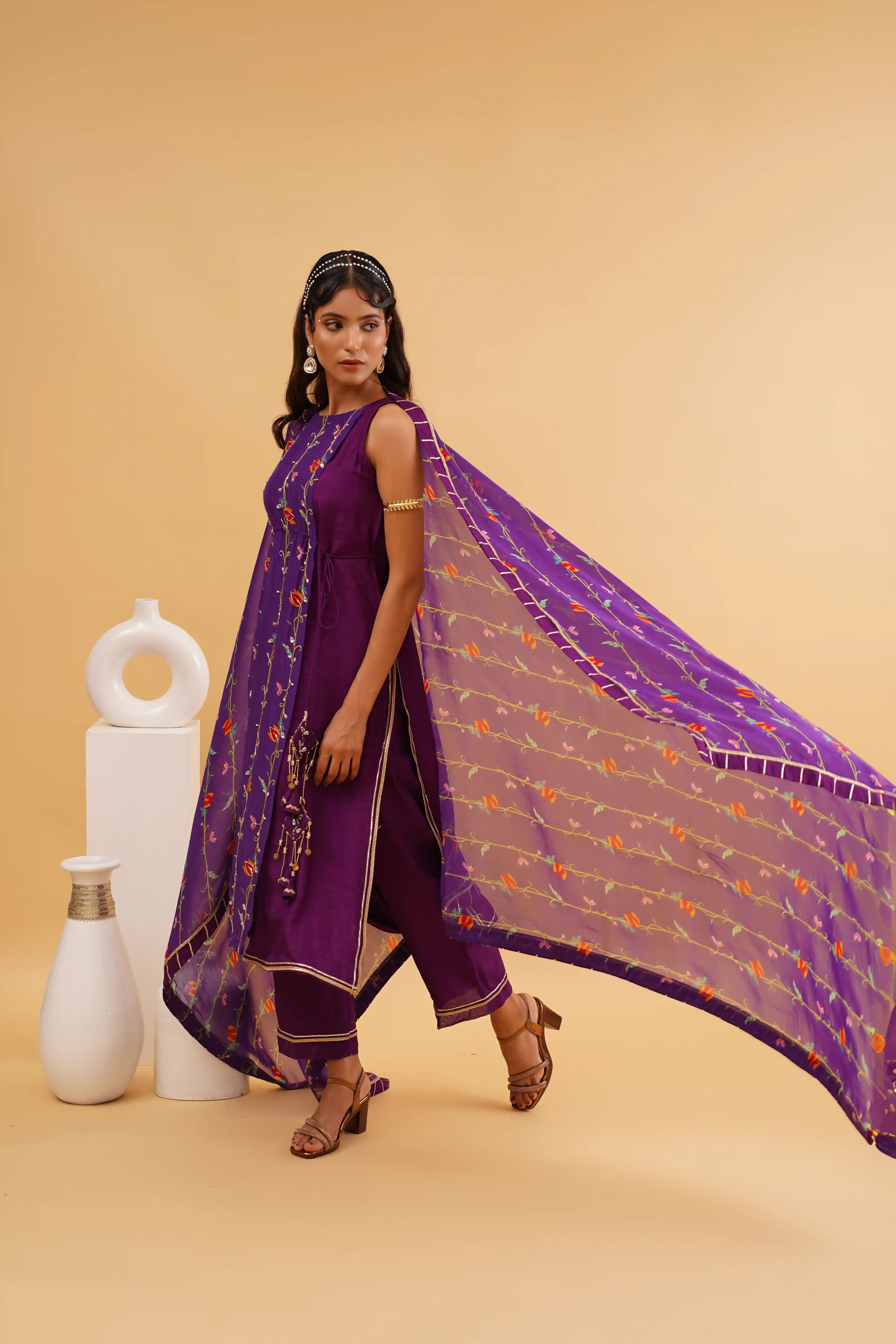Purple Gulzaar kurta set