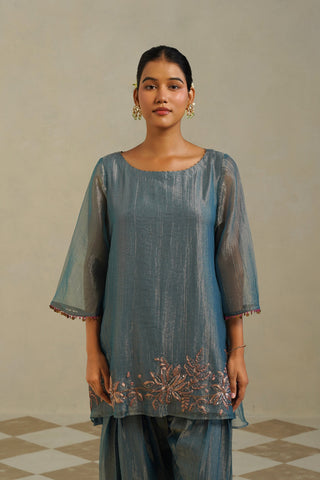 Tarang Steel Blue Farshi Co-ord Set