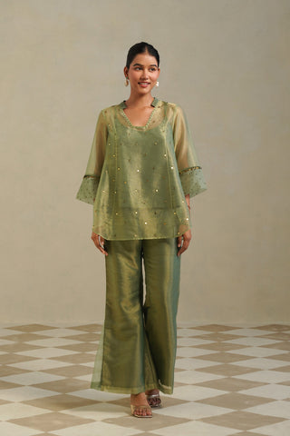 Madhavi Sage Olive Farshi Co-ord Set
