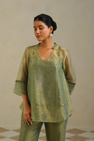Madhavi Sage Olive Farshi Co-ord Set