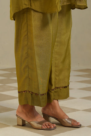 Vanya Lime Green Gold Kurta Co-ord Set