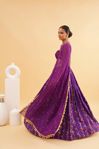 Purple Cape Lehenga