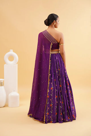 Purple Cape Lehenga