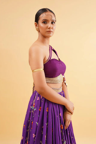 Purple Cape Lehenga