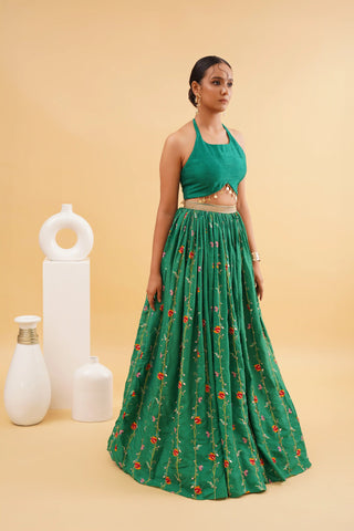 Green Ruhani Lehenga