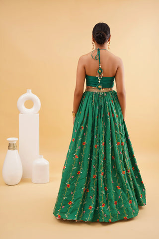 Green Ruhani Lehenga