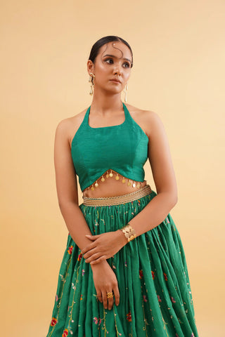 Green Ruhani Lehenga