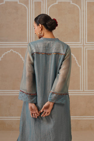Mahira Steel Blue Kurta Co-ord Set