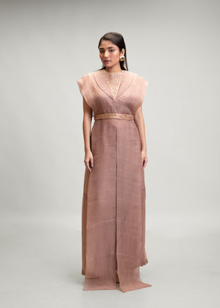 Silk Organza Textured Cape Set