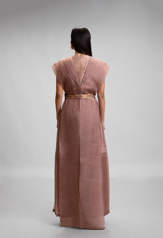 Silk Organza Textured Cape Set