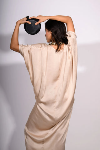 Champagne Satin Cinch Dress